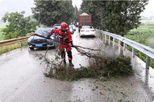 麒麟區遭暴雨突襲|部分道路積水嚴重，消防緊急排澇解憂